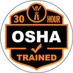 30 hour OSHA trained vinyl hard hat safety sticker