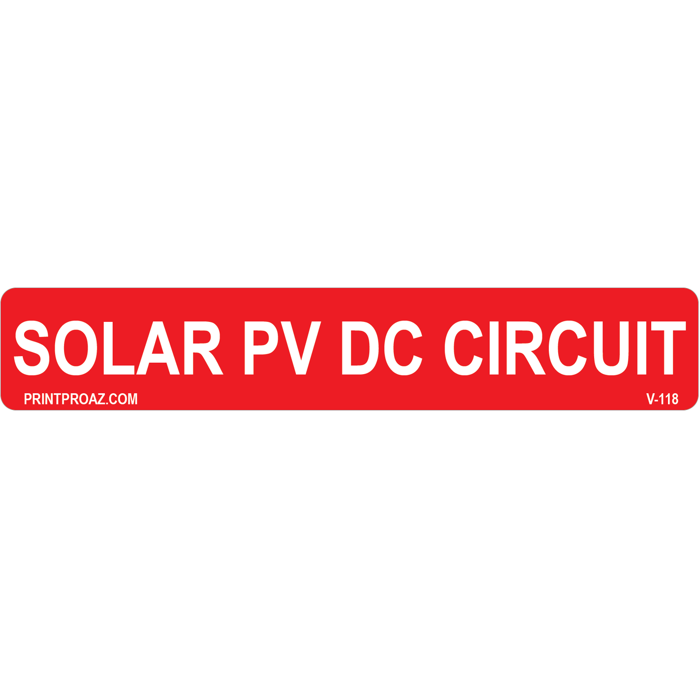 5.7x1 Solar PV DC Circuit, Vinyl Decal, V-118