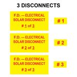 F.D. - Electrical Solar Disconnect Bundle, Plastic, PV-504 Solar Labels