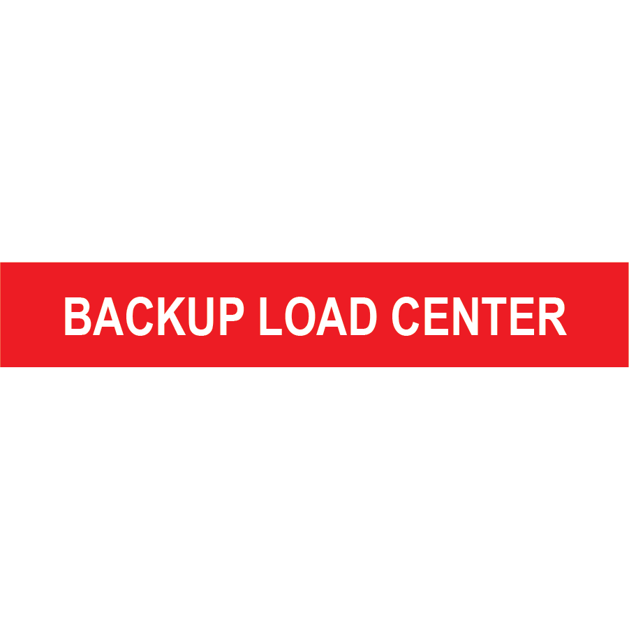 3x.5, Backup Load Center, Plastic Solar Labels, PV-441