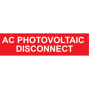 3x.75 AC Photovoltaic Disconnect, Plastic Solar Labels, PV-012