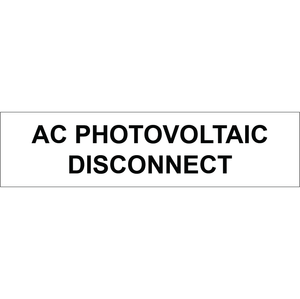 3x.75 AC Photovoltaic Disconnect, Plastic Solar Labels, PV-267