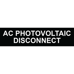 3x.75 AC Photovoltaic Disconnect, Plastic Solar Labels, PV-270