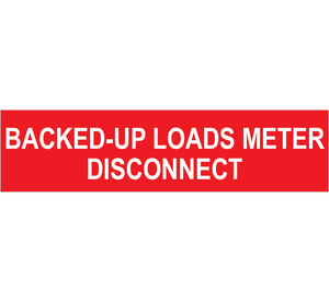 3x.75, Backed up Loads Meter Disconnect, Plastic Solar Labels, PV-519