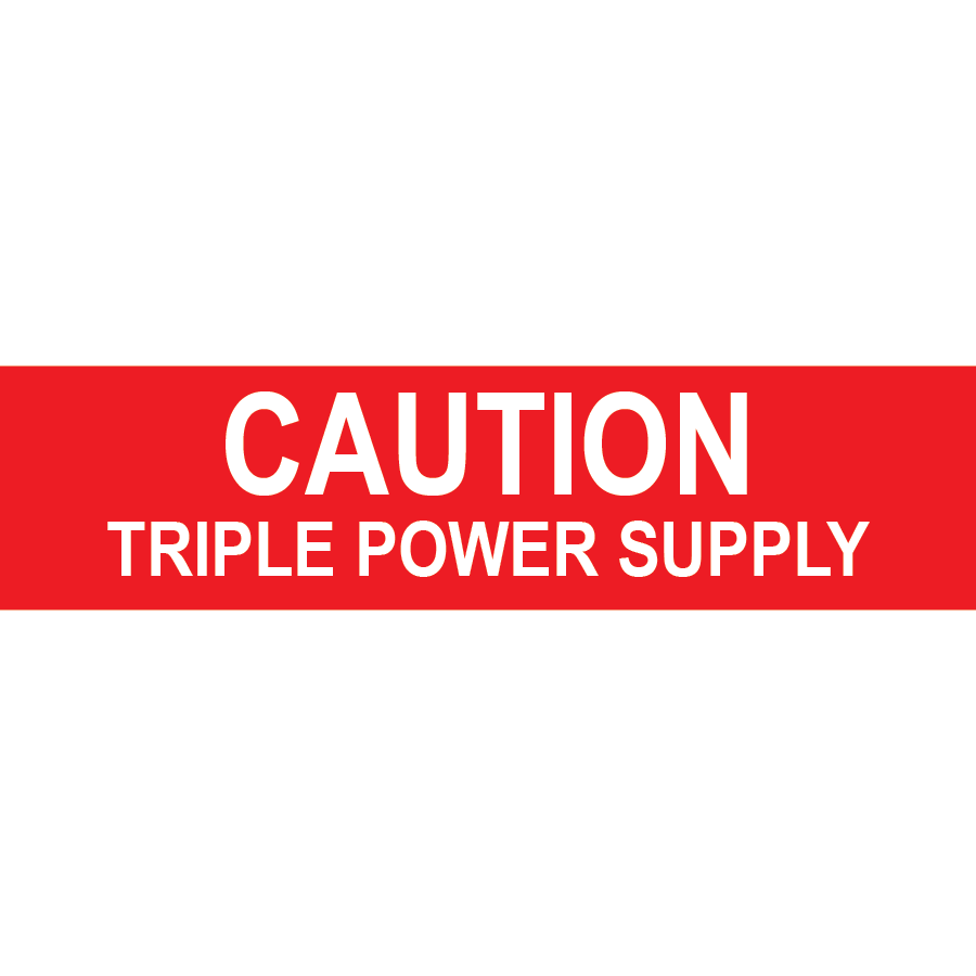 3x.75 Caution Triple Power Supply - Plastic Solar Labels, PV-209