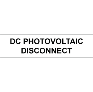 3x.75 DC Photovoltaic Disconnect, Plastic Solar Labels, PV-268