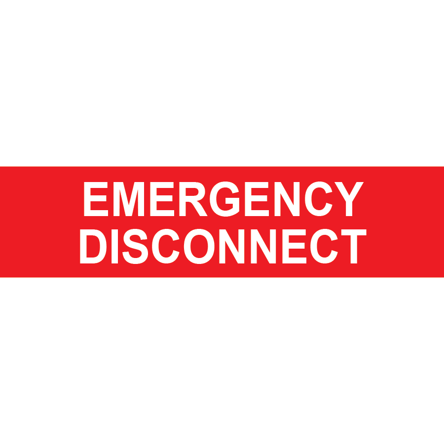 3x.75, Emergency Disconnect, Plastic Solar Labels, PV-255
