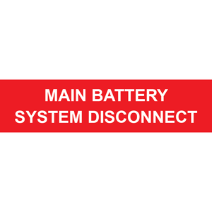 3x.75, Main Battery System Disconnect, Plastic Solar Labels, PV-186