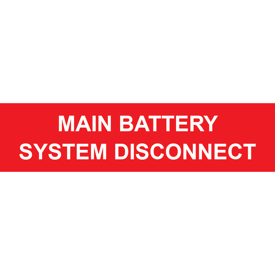 3x.75, Main Battery System Disconnect, Plastic Solar Labels, PV-186