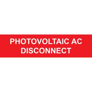 3x.75 Photovoltaic AC Disconnect, Plastic Solar Labels, PV-265
