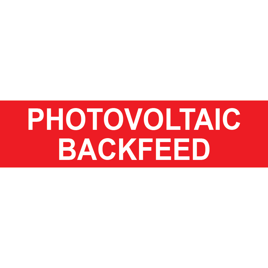3x.75 Photovoltaic Backfeed, Plastic Solar Labels, PV-248