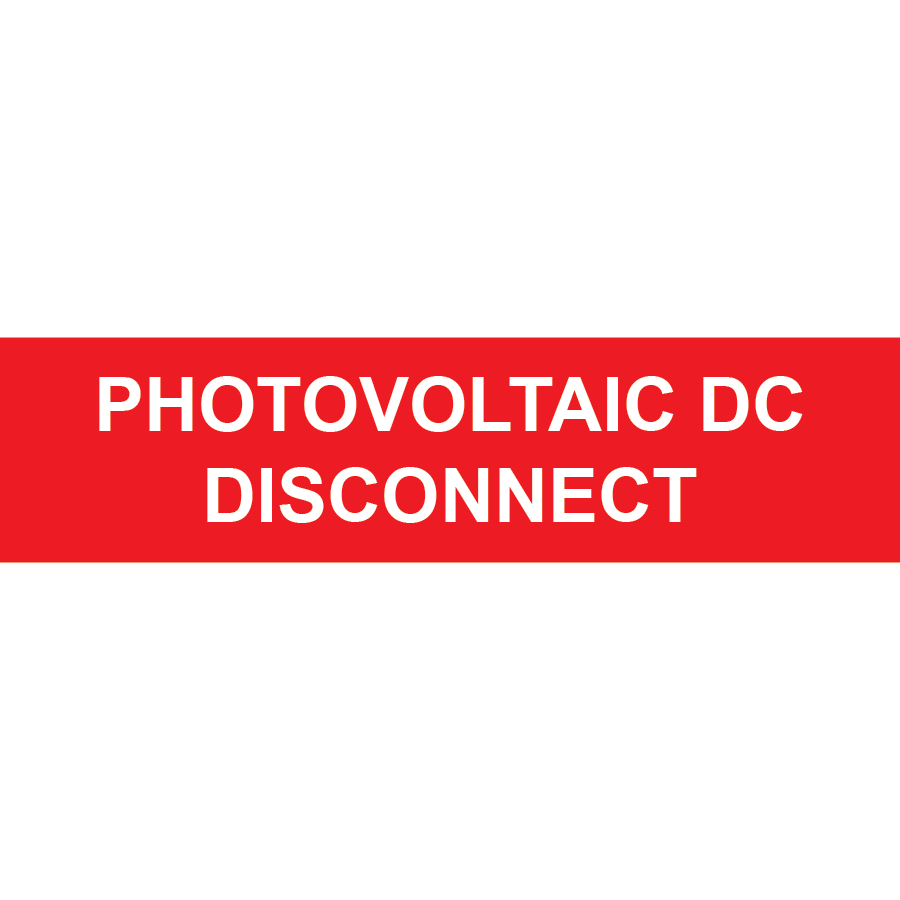 3x.75 Photovoltaic DC Disconnect, Plastic Solar Labels, PV-266