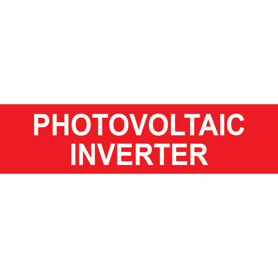 3x.75 Photovoltaic Inverter, Plastic Solar Labels, PV-253