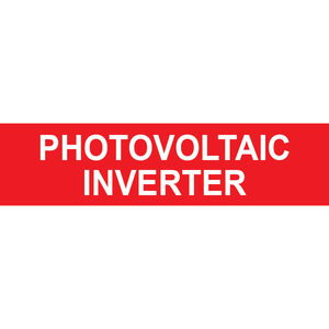 3x.75 Photovoltaic Inverter, Plastic Solar Labels, PV-253