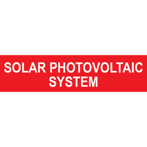 3x.75 Solar Photovoltaic System, Plastic Solar Labels, PV-208