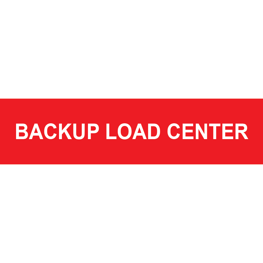 3x0.75 Back Up Load Center, Plastic Solar Labels, PV-077