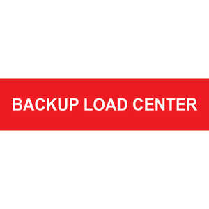3x0.75 Back Up Load Center, Plastic Solar Labels, PV-077