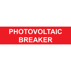3x0.75 Photovoltaic Breaker, Plastic Solar Labels, PV-122