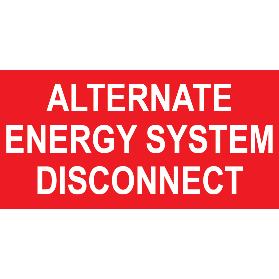 3x1.5 Alternative Energy System Disconnect, Plastic Solar Labels, PV-550