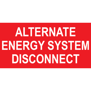 3x1.5 Alternative Energy System Disconnect, Plastic Solar Labels, PV-550
