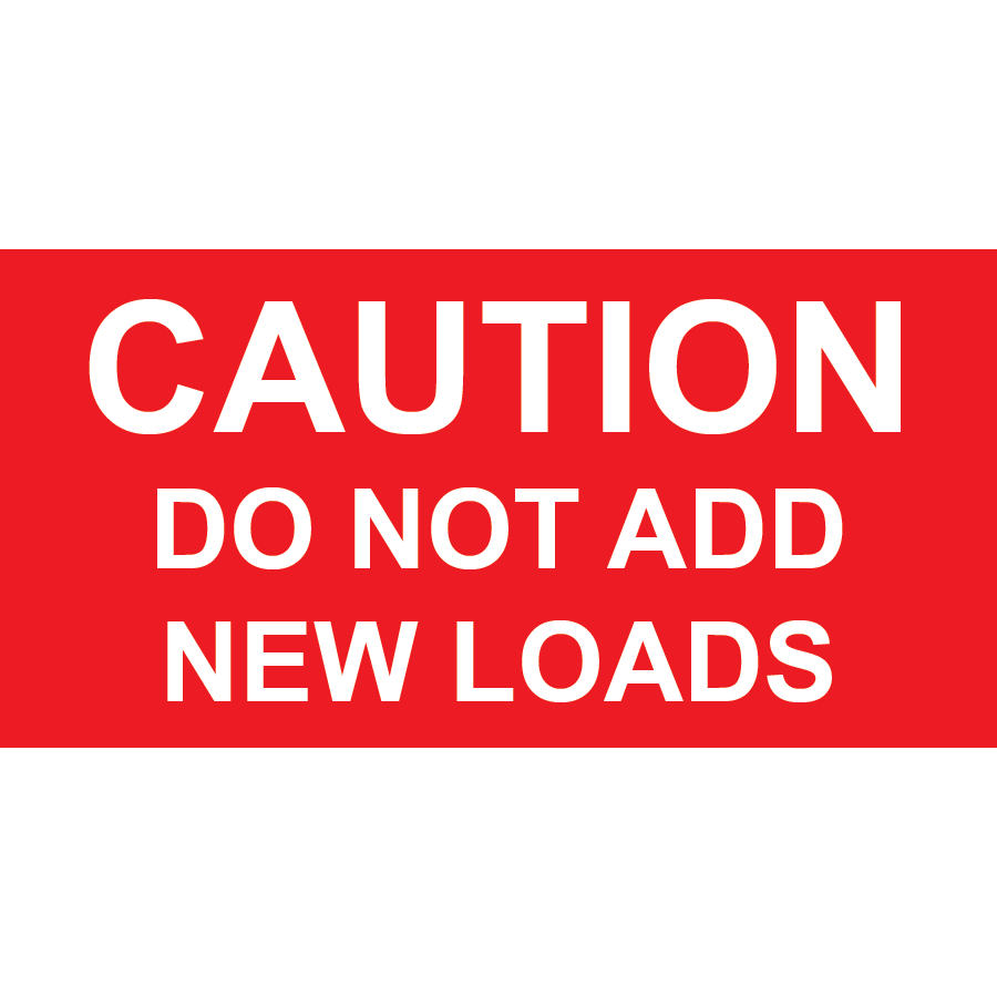 3x1.5 Caution Do Not Add Loads, Plastic Solar Labels, PV-136