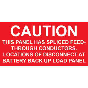 3x1.5, Caution This Panel Has Spliced Feed-Through Conductor, Plastic Solar Labels, PV-121