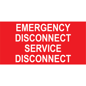 3x1.5, Emergency Disconnect Service Disconnect, Plastic Solar Labels, PV-451