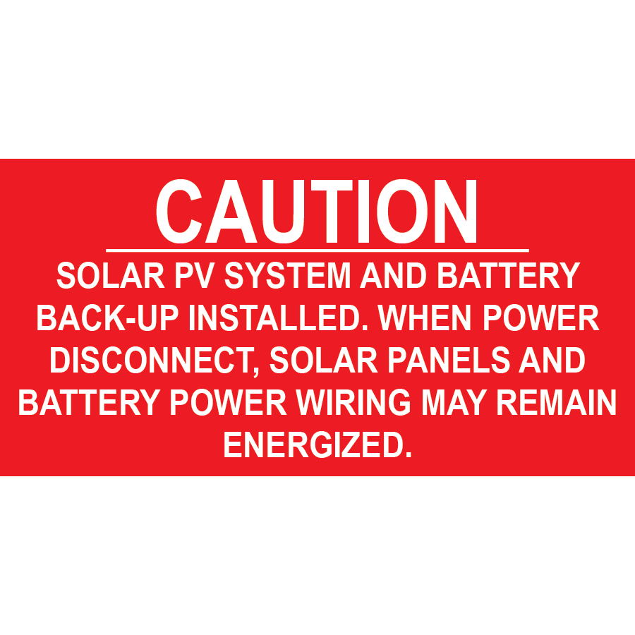 3x1.5, Solar Caution Placard, Plastic Solar Labels, PV-465