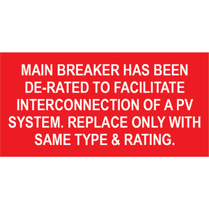 3x1.5 Solar Placard, Plastic Solar Labels, PV-464