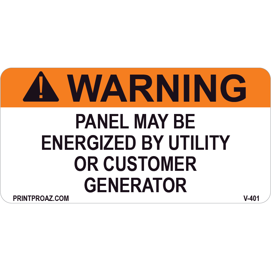3x1.5 Solar Warning Label, Vinyl Decal, V-401