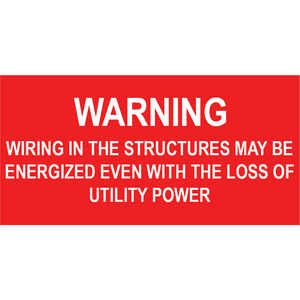 3x1.5, Solar Warning Placard, Plastic Solar Labels, PV-456