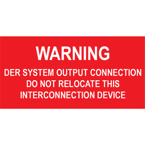 3x1.5, Solar Warning Placard, Plastic Solar Labels, PV-483