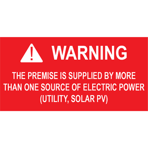 3x1.5, Solar Warning Placard, Plastic Solar Labels, PV-486