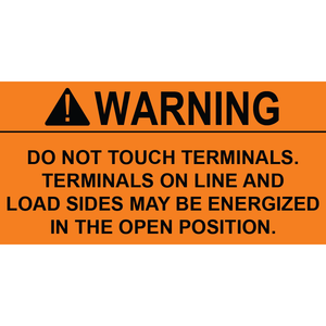 3x1.5 Warning Do Not Touch Terminals, Plastic Solar Labels, PV-138
