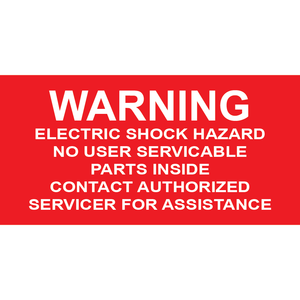 3x1.5 Warning Electric Shock Hazard - Plastic Solar Plastic, PV-093