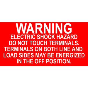 3x1.5 Warning Electric Shock Hazard, Plastic Solar Label, PV-001