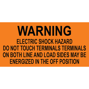 3x1.5 Warning Electric Shock Hazard, Plastic Solar Labels, PV-053
