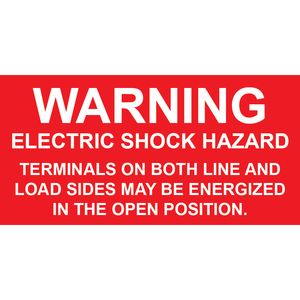 3x1.5 Warning Electric Shock Hazard, Plastic Solar Labels, PV-071