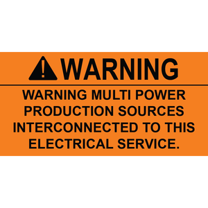 3x1.5 Warning Multi Power, Plastic Solar Labels, PV-242