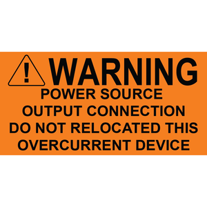 3x1.5 Warning Power Source - Plastic Solar Labels, PV-092