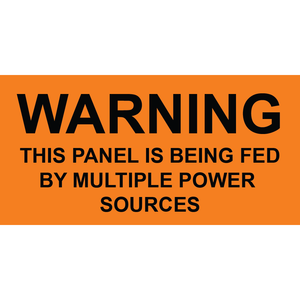 3x1.5 Warning This Panel Is Being Fed, Plastic Solar Labels, PV-170