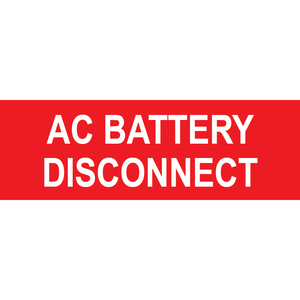 3x1 AC Battery Disconnect, Plastic Solar Labels, PV-213