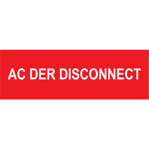 3x1, AC DER Disconnect, Plastic Solar Labels, PV-448