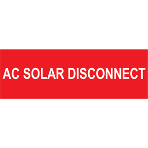 3x1, AC Solar Disconnect, Plastic Solar Labels, PV-449