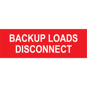 3x1, Backup Loads Disconnect, Plastic Solar Labels, PV-459