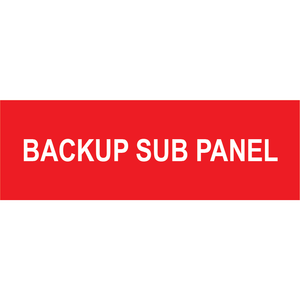 3x1, Backup Sub Panel, Plastic Solar Labels, PV-447