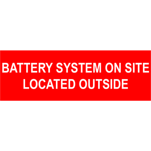 3x1, Battery On Site Located Outside, Plastic Solar Labels, PV-512