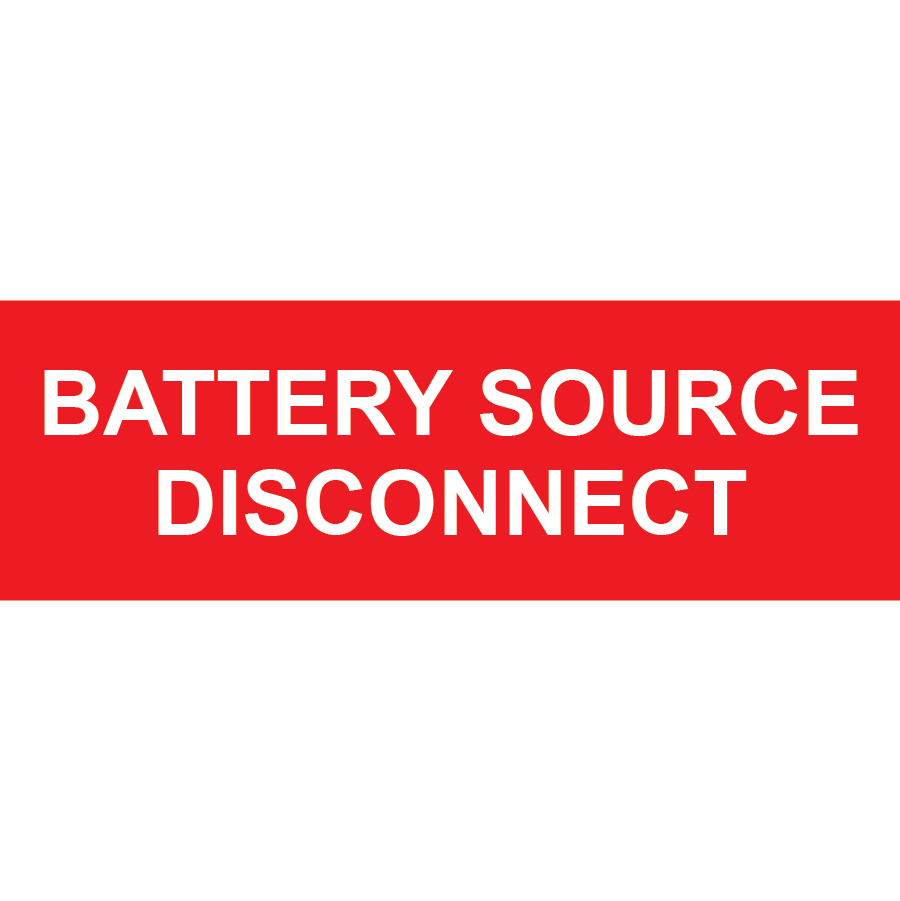 3x1 Battery Source Disconnect, Plastic Solar Labels, PV-113