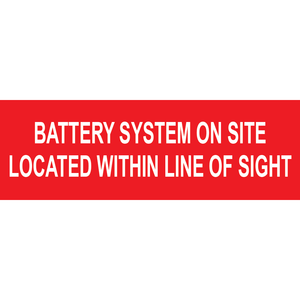 3x1 Battery Source On Site Located Within Line Of Sight, Plastic Solar Labels, PV-154