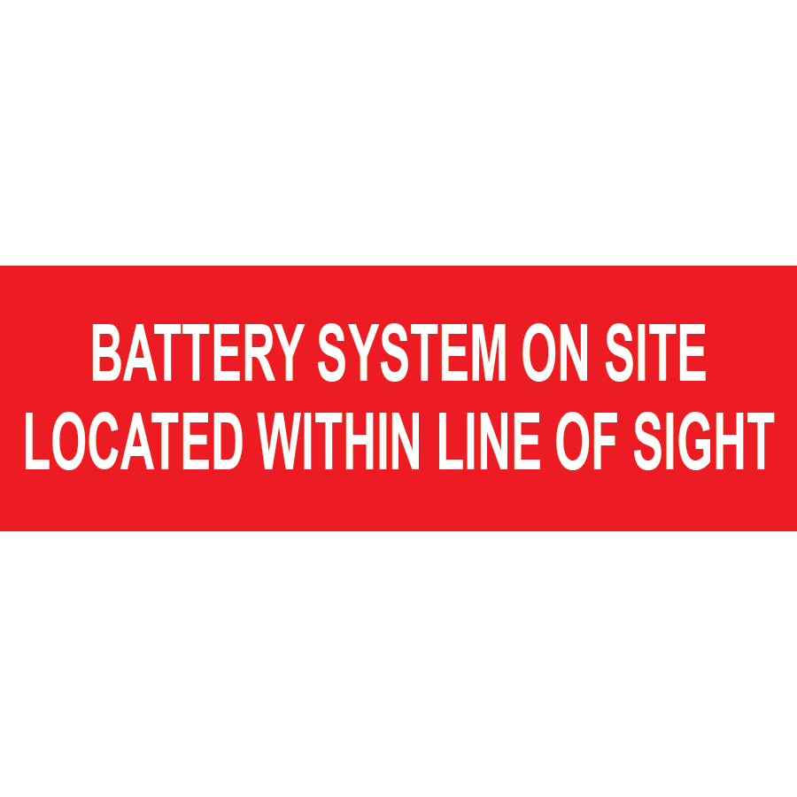 3x1 Battery Source On Site Located Within Line Of Sight, Plastic Solar Labels, PV-154